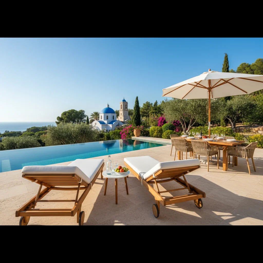 Instalación de tumbonas y daybeds en una terraza mediterránea en Altea, Costa Blanca