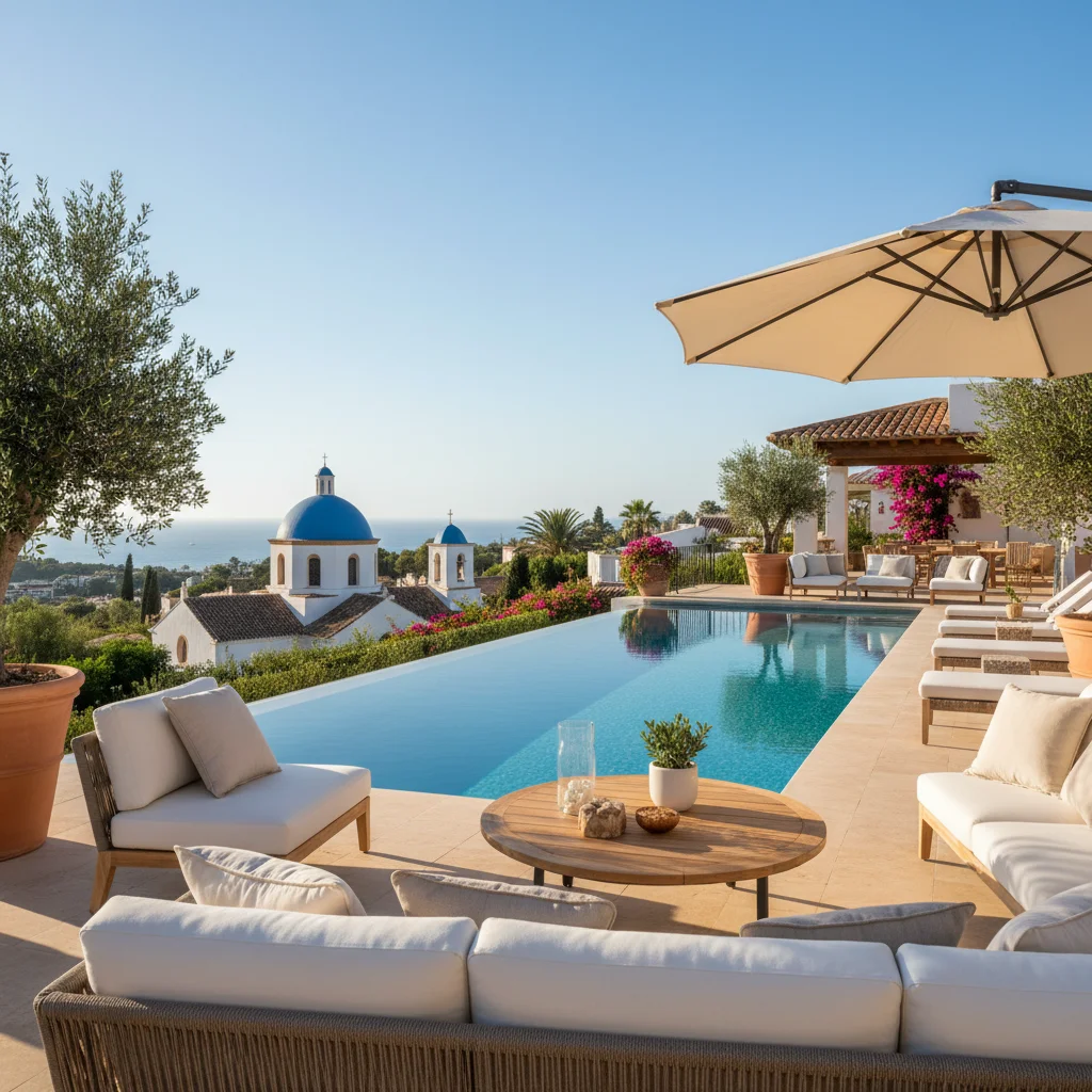 Instalación de piscinas en una terraza mediterránea en Altea, Costa Blanca