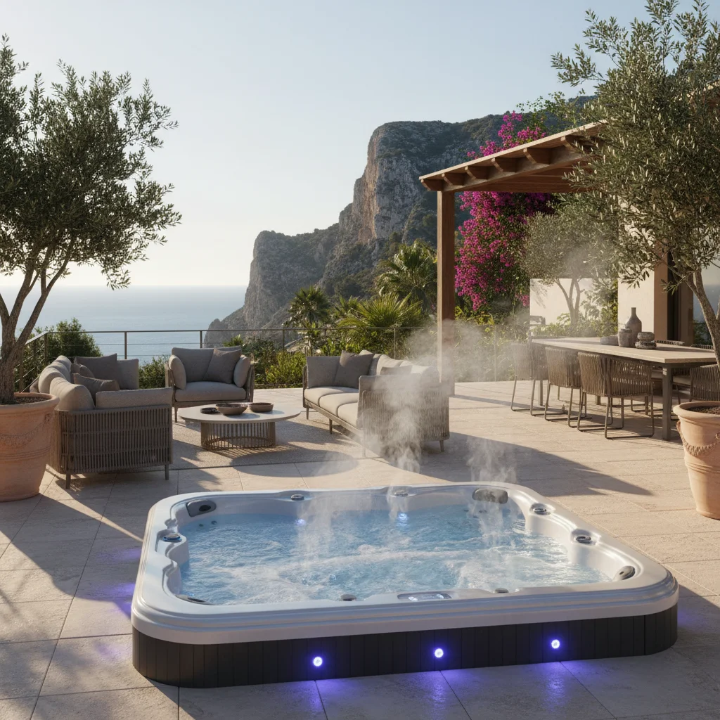 Instalación de jacuzzis y spas en una terraza mediterránea en Benitachell, Costa Blanca