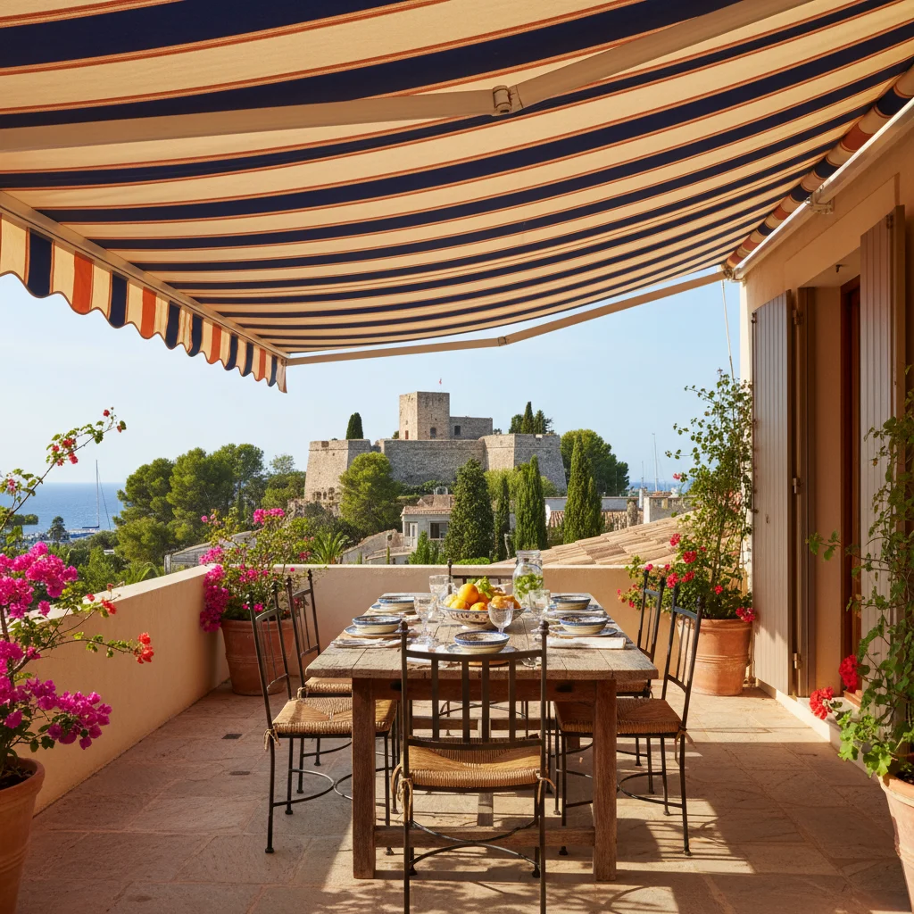 Instalación de toldos en una terraza mediterránea en Dénia, Costa Blanca