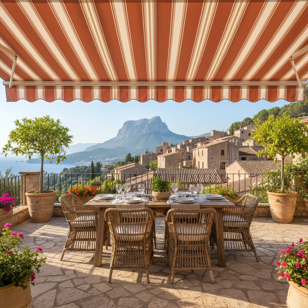 Awnings & Toldos setup on a Mediterranean terrace in Finestrat, Costa Blanca
