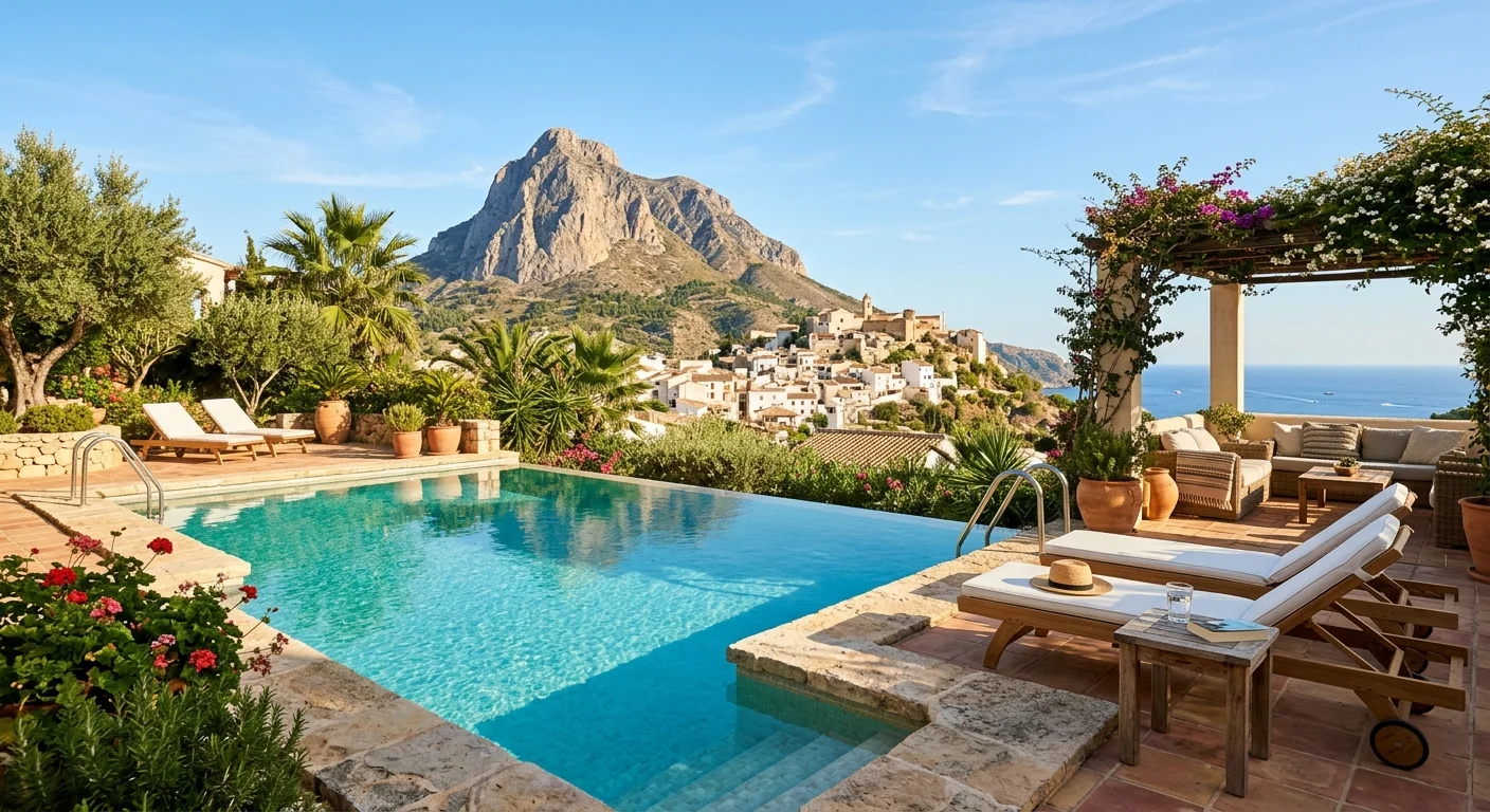 Swimming Pools setup on a Mediterranean terrace in Finestrat, Costa Blanca
