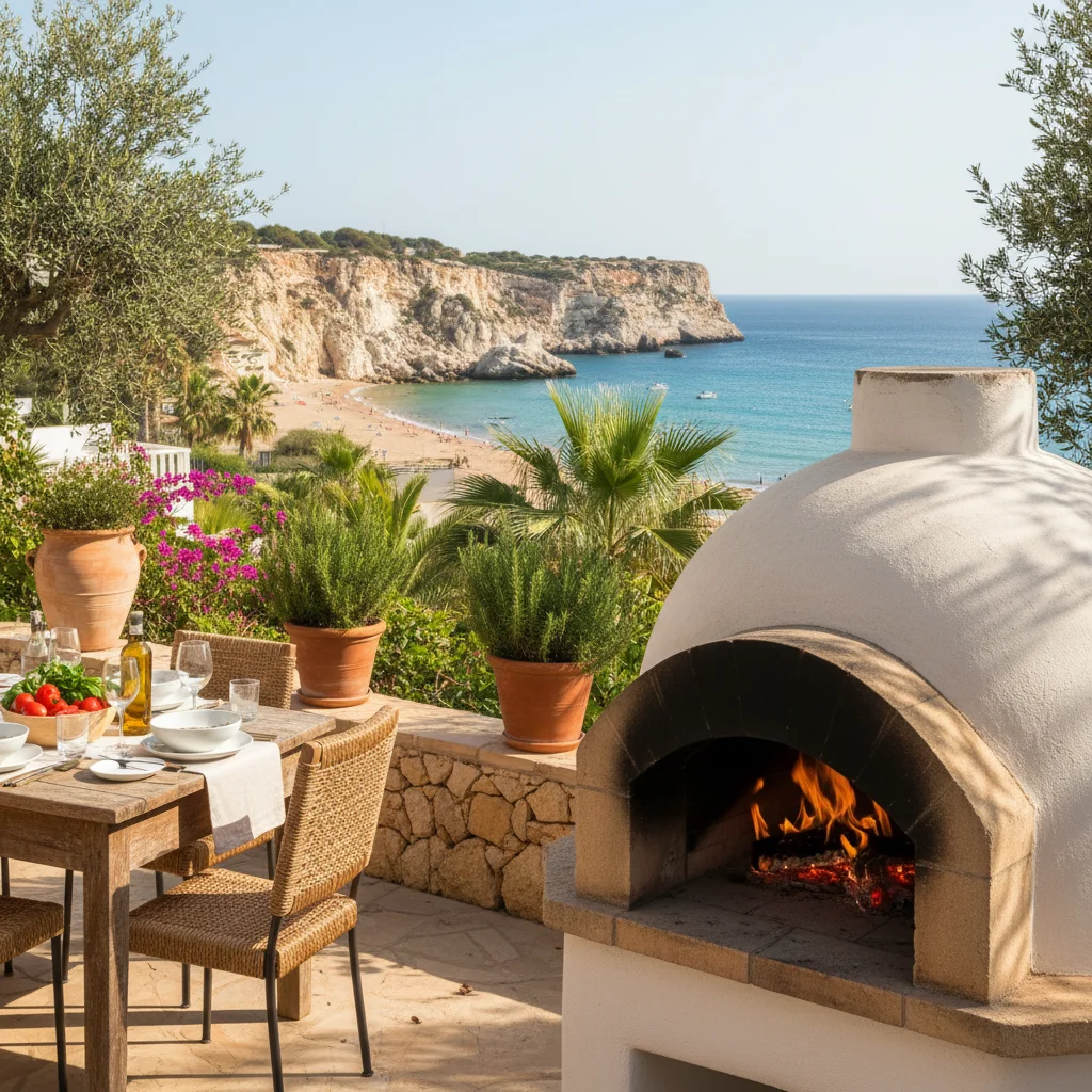 Pizza Ovens setup on a Mediterranean terrace in Gran Alacant, Costa Blanca