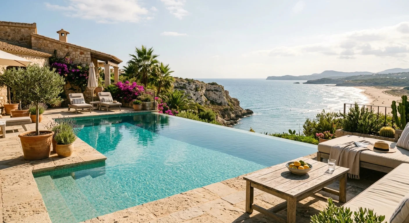 Instalación de piscinas en una terraza mediterránea en Gran Alacant, Costa Blanca