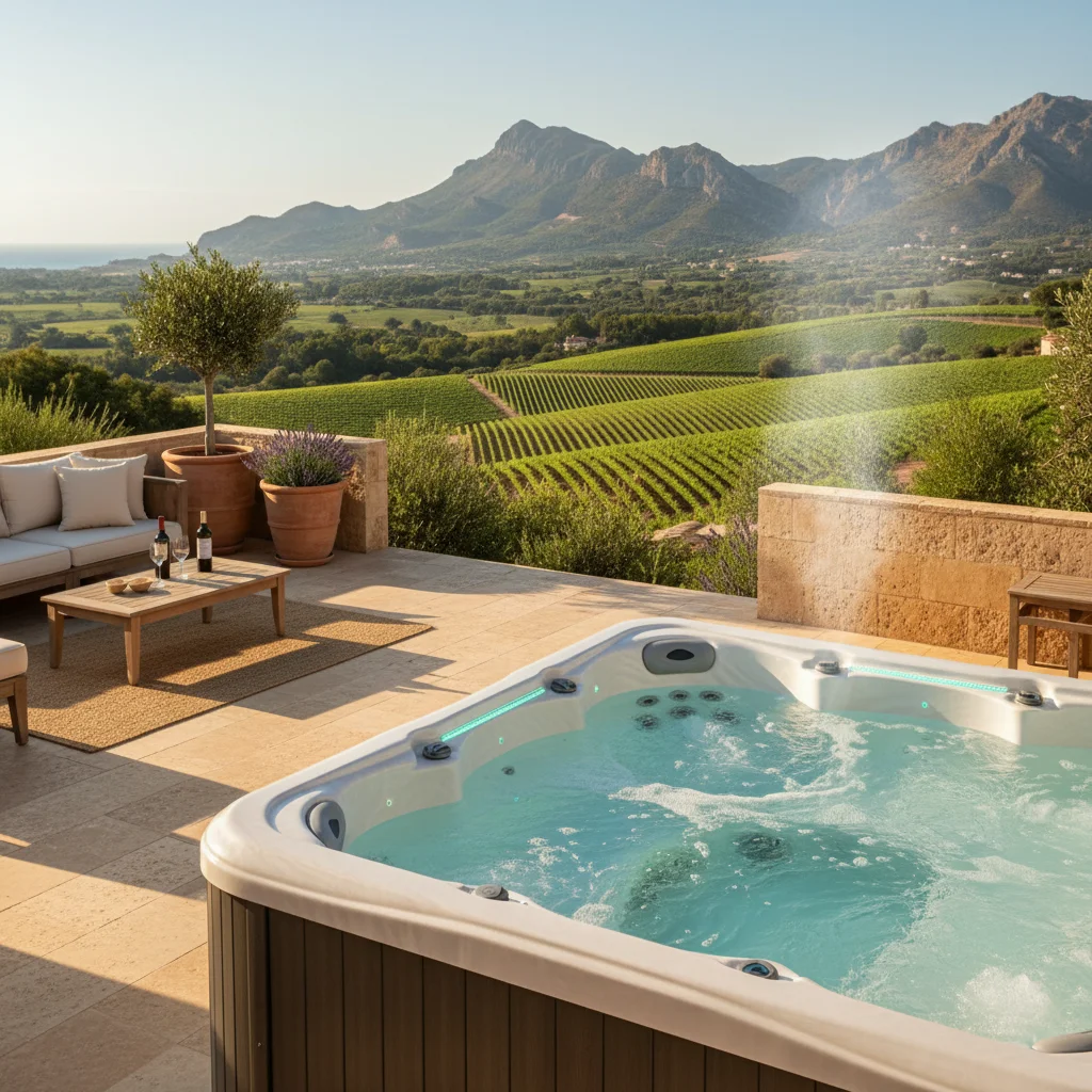 Instalación de jacuzzis y spas en una terraza mediterránea en Jalón, Costa Blanca