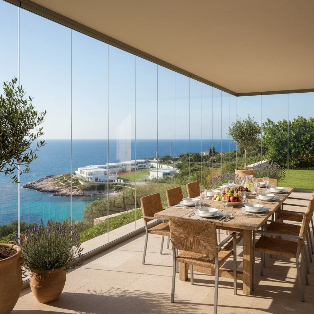 Glass Curtains & Glass Rooms setup on a Mediterranean terrace in La Nucía, Costa Blanca