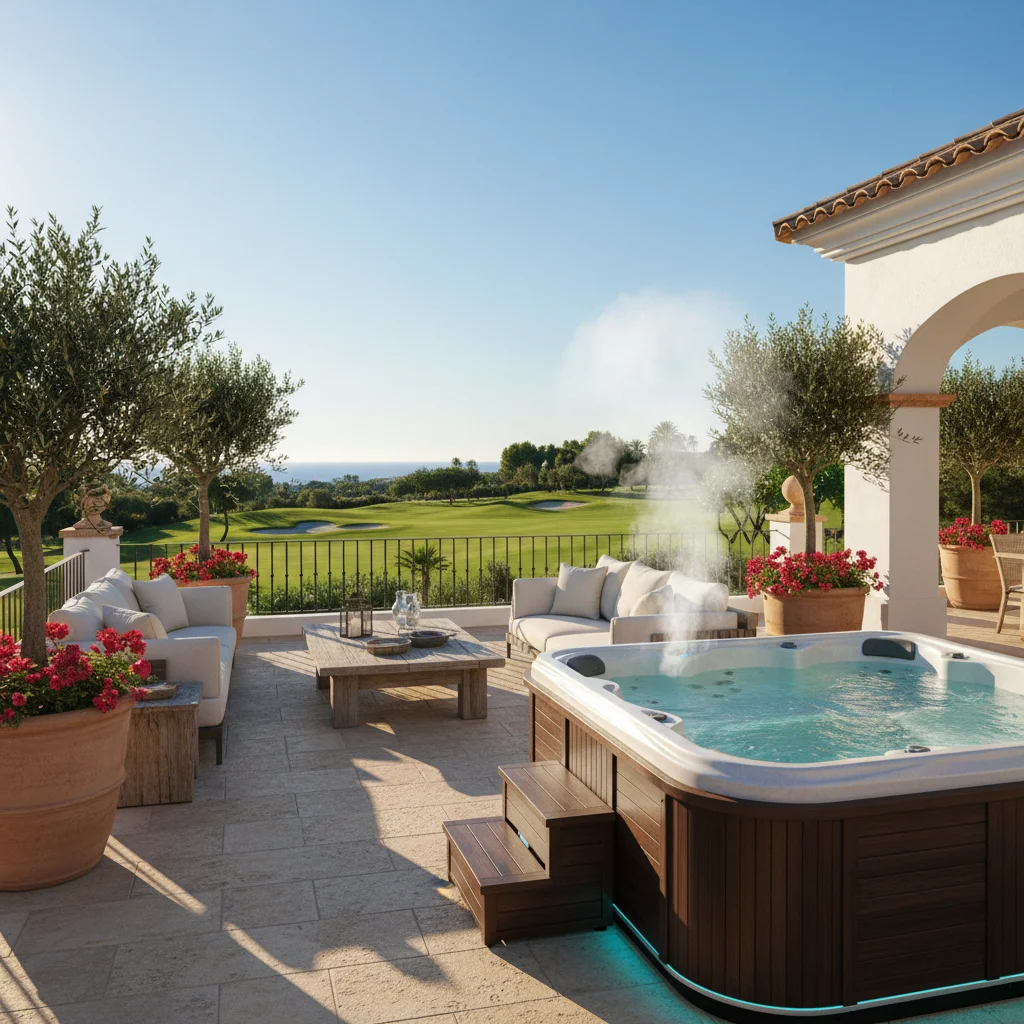 Instalación de jacuzzis y spas en una terraza mediterránea en Los Montesinos, Costa Blanca