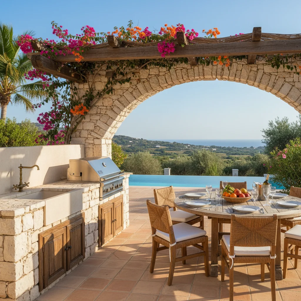 Outdoor Kitchens setup on a Mediterranean terrace in Los Montesinos, Costa Blanca