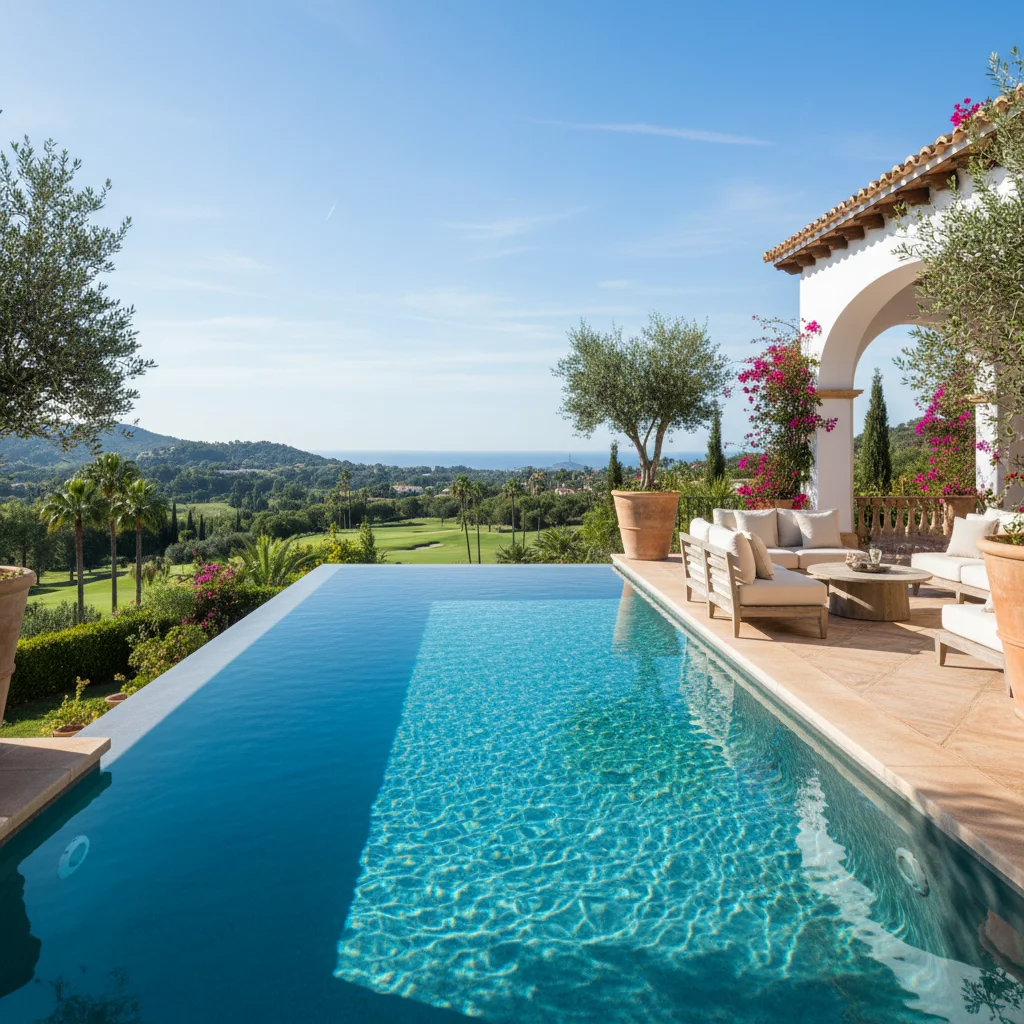 Instalación de piscinas en una terraza mediterránea en Los Montesinos, Costa Blanca