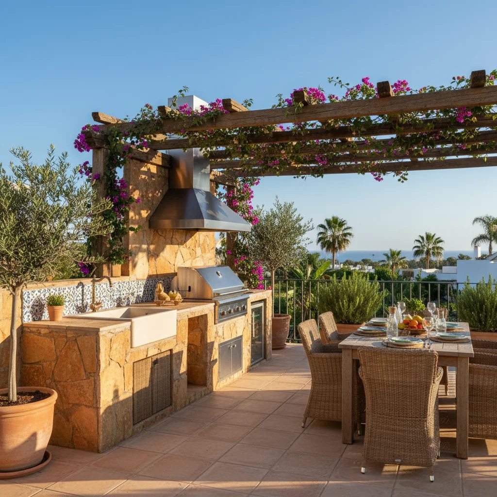 Outdoor Kitchens setup on a Mediterranean terrace in Orihuela Costa, Costa Blanca