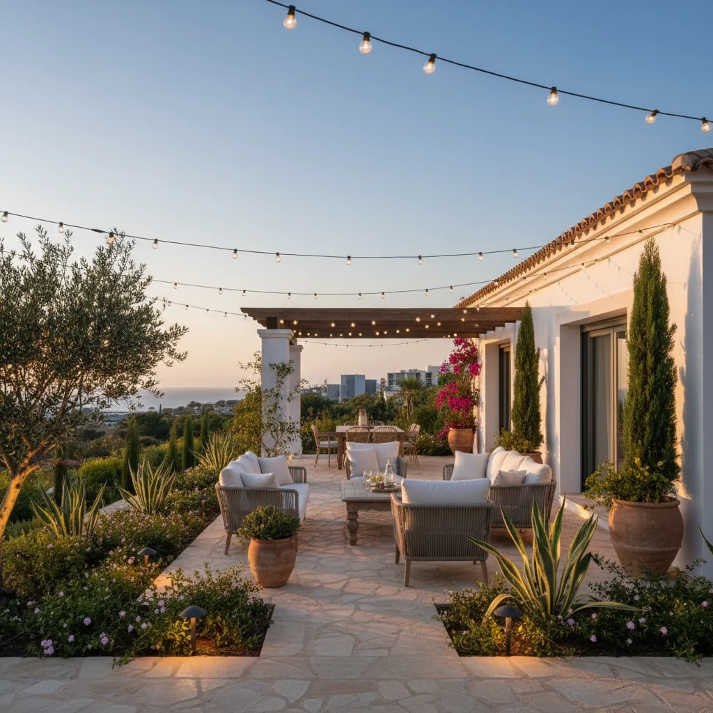 Outdoor Lighting setup on a Mediterranean terrace in Orihuela Costa, Costa Blanca