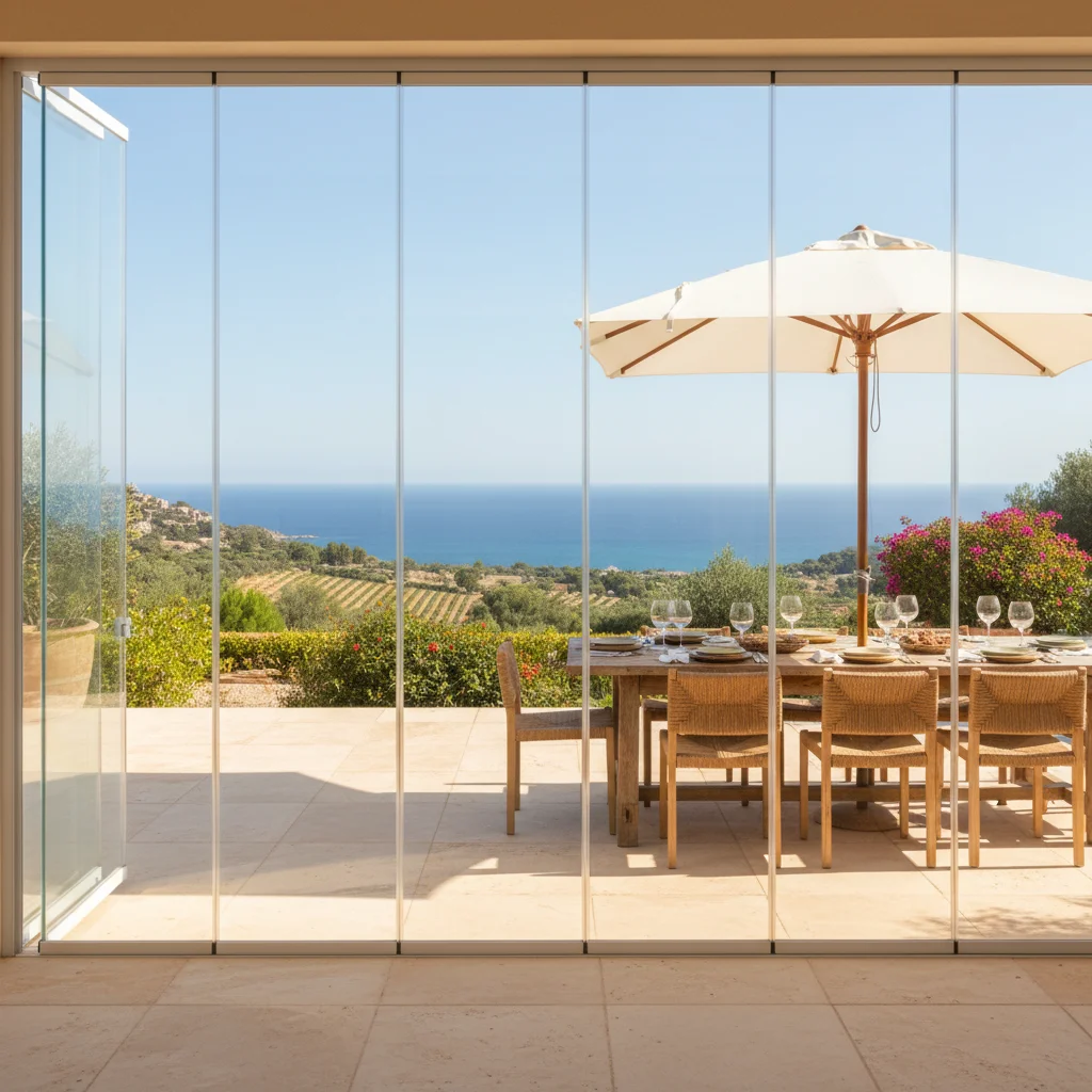 Instalación de cortinas de cristal en una terraza mediterránea en Pedreguer, Costa Blanca