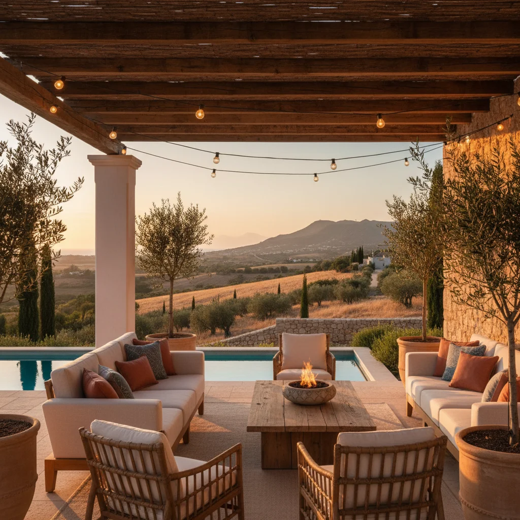 Outdoor Lighting setup on a Mediterranean terrace in Pedreguer, Costa Blanca