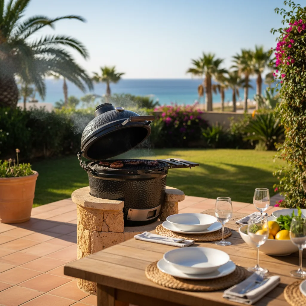 Kamado Grills-Einrichtung auf einer mediterranen Terrasse in Pilar de la Horadada, Costa Blanca