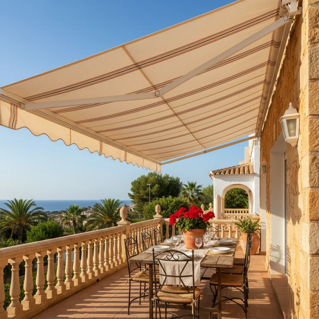 Instalación de toldos en una terraza mediterránea en San Fulgencio, Costa Blanca