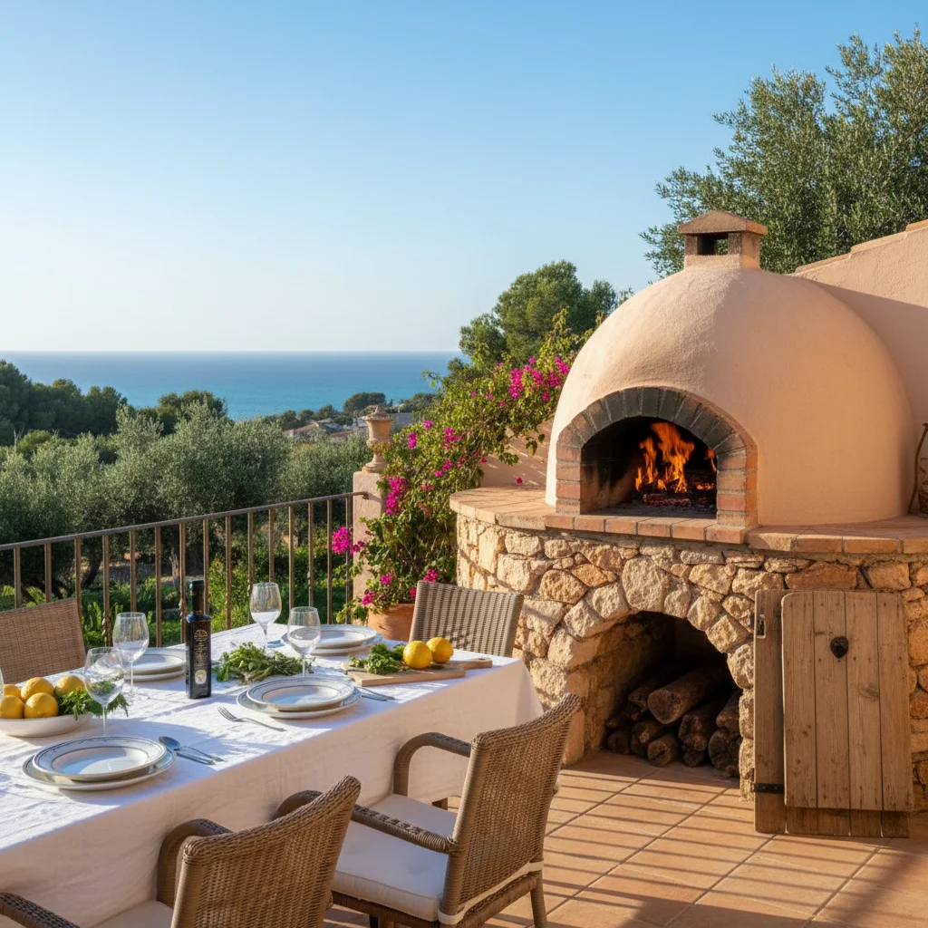Pizza Ovens setup on a Mediterranean terrace in San Fulgencio, Costa Blanca