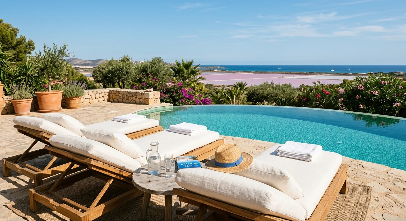 Sun Loungers & Daybeds setup on a Mediterranean terrace in Torrevieja, Costa Blanca