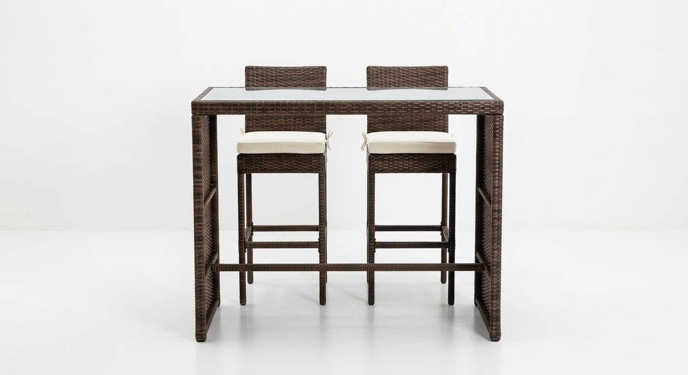 Outsunny 3-Piece Rattan Bar Set