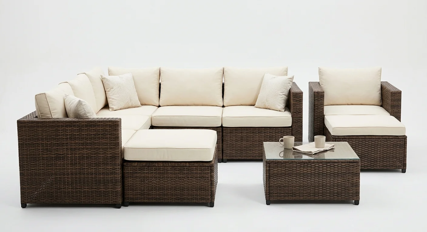 Outsunny 6-Piece Rattan Corner Sofa Set by Outsunny