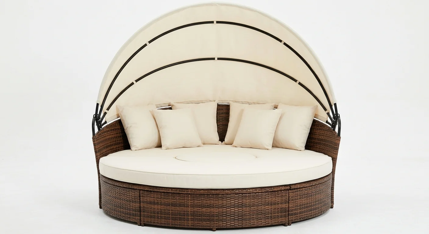 Outsunny Rattan Daybed with Canopy by Outsunny