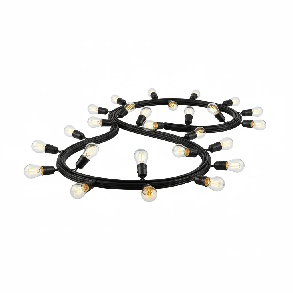 Outdoor Festoon String Lights 15m — Warm White by Lights4fun