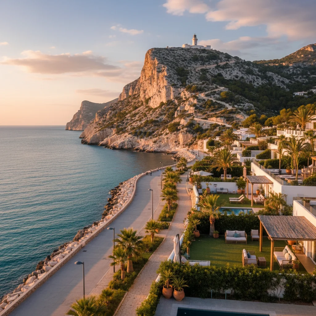 Außenwohnterrasse mit Pizzaöfen in Alfaz del Pi, Costa Blanca, Spanien