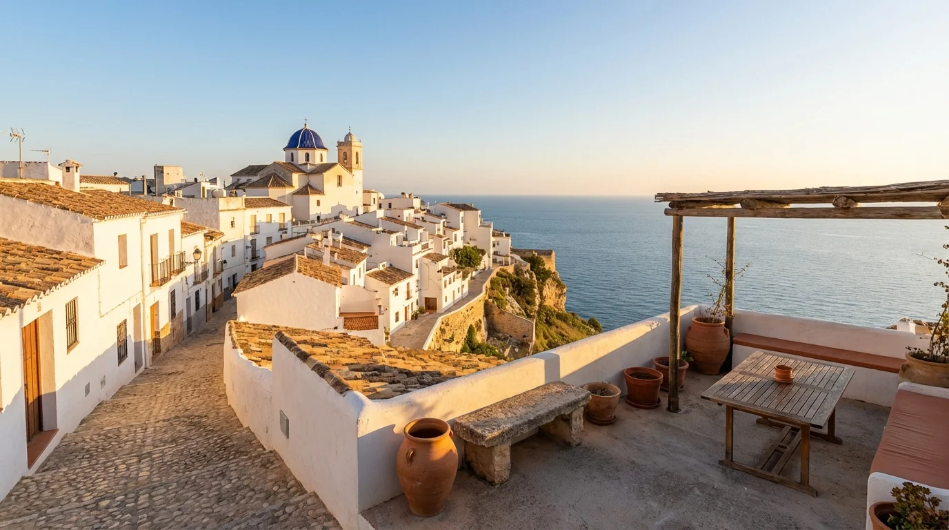 Outdoor living terrace with gas bbqs in Altea, Costa Blanca, Spain
