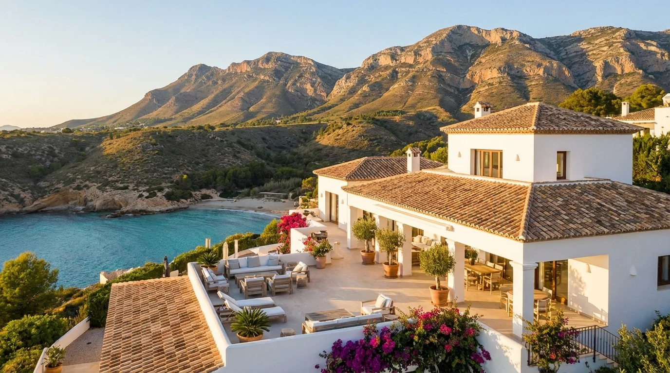 Außenwohnterrasse mit Gasgrills in Jávea, Costa Blanca, Spanien