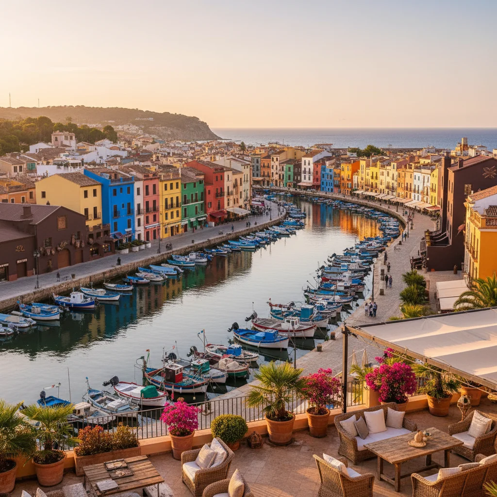 Außenwohnterrasse mit Außenküchen in Villajoyosa, Costa Blanca, Spanien